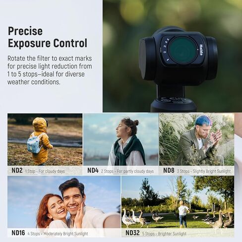 طقم فلتر مغناطيسي Haida NanoPro متوافق مع DJI Osmo Pocket 3 - مستقطب CPL، مرشح ND متغير (ND2-ND32)، وفلتر توزيع 1/4 أسود ضبابي - زجاج بصري نانو عالي الدقة، 1 واقي شاشة in Kuwait