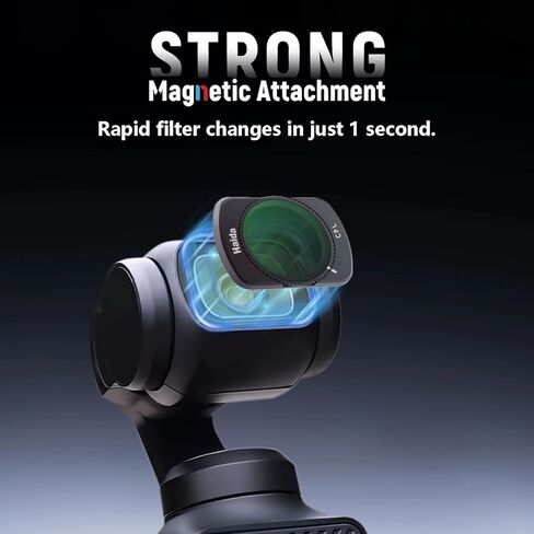 طقم فلتر مغناطيسي Haida NanoPro متوافق مع DJI Osmo Pocket 3 - مستقطب CPL، مرشح ND متغير (ND2-ND32)، وفلتر توزيع 1/4 أسود ضبابي - زجاج بصري نانو عالي الدقة، 1 واقي شاشة in Kuwait
