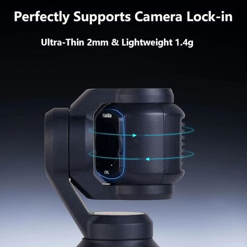 طقم فلتر مغناطيسي Haida NanoPro متوافق مع DJI Osmo Pocket 3 - مستقطب CPL، مرشح ND متغير (ND2-ND32)، وفلتر توزيع 1/4 أسود ضبابي - زجاج بصري نانو عالي الدقة، 1 واقي شاشة in Kuwait