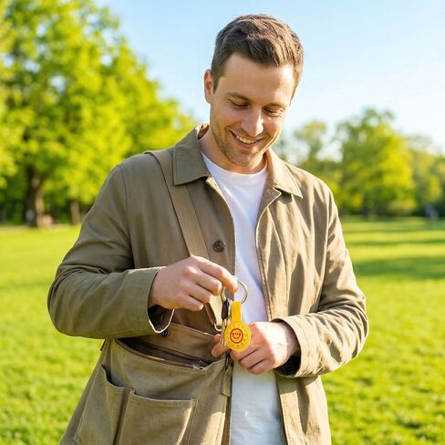 حافظة واقية من Sun Smiley لجهاز Apple AirTag، حامل AirTag من السيليكون اللطيف مع حلقة مفاتيح، ملحق سلسلة مفاتيح مقاومة للخدش من البولي كربونات للمفاتيح والحيوانات الأليفة والحقائب والاستخدام اليومي (أصفر) in Kuwait