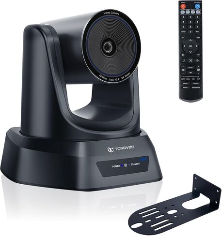 كاميرا TONGVEO PTZ 4K UHD AI تتبع تلقائي 3X زووم بصري HDMI/USB3.0 كاميرا فيديو للمؤتمرات لعبادة الكنيسة اجتماع البث المباشر عبر الإنترنت تعلم مع تكبير YouTube OBS والمزيد in Kuwait