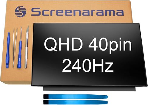 SCREENARAMA New Screen Replacement for BOE NE156QHM-NZ2 V8.0 40pin 240Hz QHD 2560x1440 IPS LCD LED Display with Tools and Tape in Kuwait