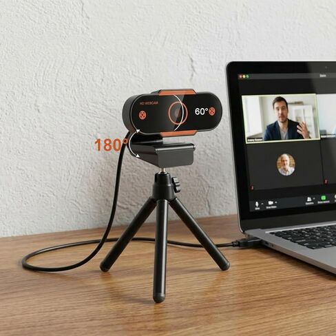 كاميرا ويب خارجية USB صغيرة مع ميكروفون، 1080 بكسل، عدسة واسعة الزاوية، محمولة، لأجهزة الكمبيوتر المحمول والكمبيوتر الشخصي والكمبيوتر المكتبي in Kuwait