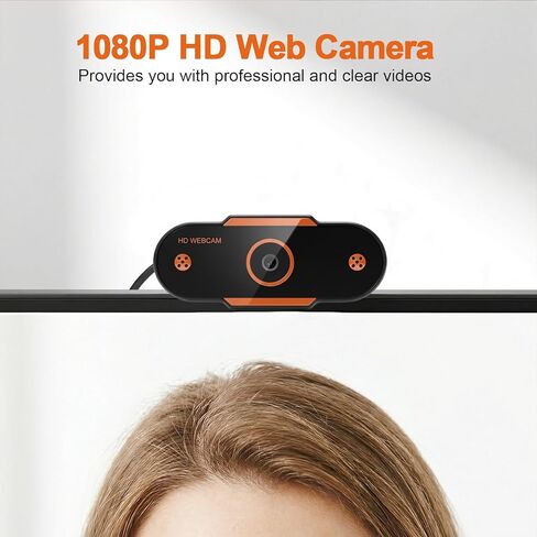 كاميرا ويب خارجية USB صغيرة مع ميكروفون، 1080 بكسل، عدسة واسعة الزاوية، محمولة، لأجهزة الكمبيوتر المحمول والكمبيوتر الشخصي والكمبيوتر المكتبي in Kuwait