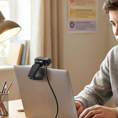 كاميرا ويب خارجية USB صغيرة مع ميكروفون، 1080 بكسل، عدسة واسعة الزاوية، محمولة، لأجهزة الكمبيوتر المحمول والكمبيوتر الشخصي والكمبيوتر المكتبي in Kuwait
