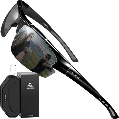 SIPLION Men's Polarized Sunglasses Sports Glasses for Cycling Fishing Golf TR90 Superlight Frame in Kuwait