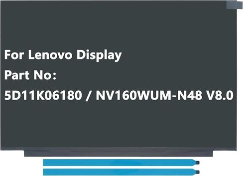 استبدال لوحات LCD جديدة لجزء عرض Lenovo رقم 5D11K06180 / NV160WUM-N48 V8.0، 16 بوصة، WUXGA، لا تعمل باللمس، مضادة للوهج، IPS، 300nit، 45% NTSC، شاشة LCD in Kuwait