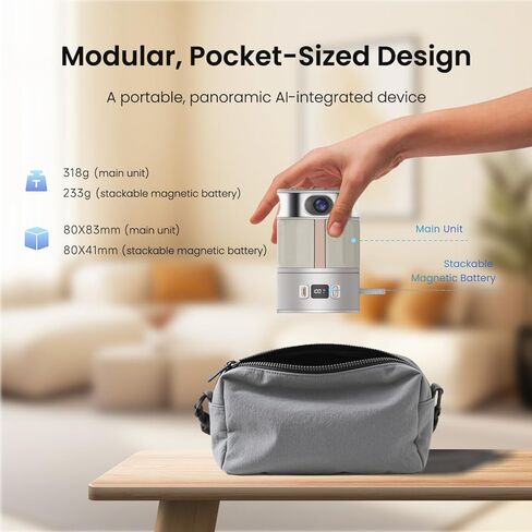 360 Conference Camera, 1080p HD Webcam Immersive Video Conference Experience, AI-Driven Speaker-Tracking, Both Overall and Speakers’ Close-up View, with Micro SD Slot, Stand in Kuwait