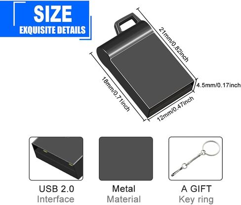 محرك فلاش USB سعة 32 جيجابايت مع محول من النوع C وحبل، محرك قلم USB 2.0 عالي السرعة، عصا ذاكرة تخزين صغيرة للهاتف/الوسادة/الكمبيوتر الشخصي/الكمبيوتر المحمول - (أسود 32 جيجابايت) in Kuwait