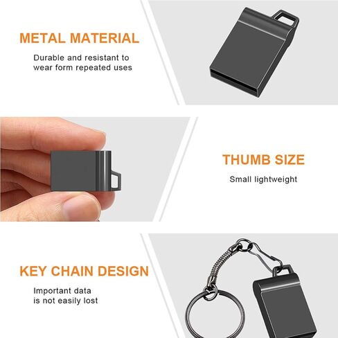 محرك فلاش USB سعة 32 جيجابايت مع محول من النوع C وحبل، محرك قلم USB 2.0 عالي السرعة، عصا ذاكرة تخزين صغيرة للهاتف/الوسادة/الكمبيوتر الشخصي/الكمبيوتر المحمول - (أسود 32 جيجابايت) in Kuwait