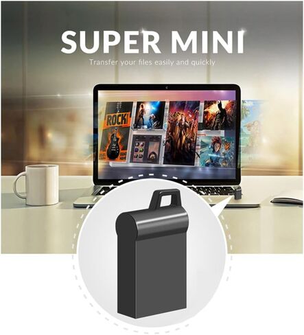محرك فلاش USB سعة 32 جيجابايت مع محول من النوع C وحبل، محرك قلم USB 2.0 عالي السرعة، عصا ذاكرة تخزين صغيرة للهاتف/الوسادة/الكمبيوتر الشخصي/الكمبيوتر المحمول - (أسود 32 جيجابايت) in Kuwait