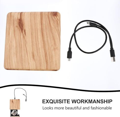 Wood Grain USB 3.0 External DVD Drive Portable CD DVD Burner Type-c Optical Disk Writer for Laptop Desktop Computer Compatibility in Kuwait