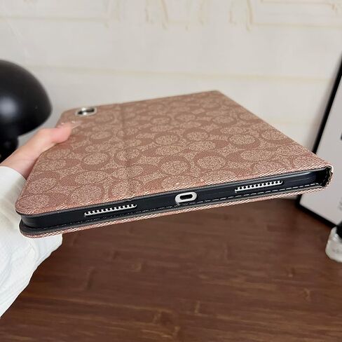 Brown Designer PU Leather Case for iPad 11th Generation 11-inch (2025, A16) & iPad 10th Generation 10.9-inch (2022), Soft TPU Back Cover with Pencil Holder, Multi-Angle Stand, Auto Sleep/Wake Function in Saudi Arabia