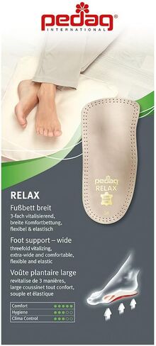 Pedag Relax 3/4 Insoles | German Made | Wide Arch Support Inserts with Latex Heel Cup & Metatarsal Pad | Perfect for Overpronation | Tan | Women’s US 6/EU 36 in Saudi Arabia