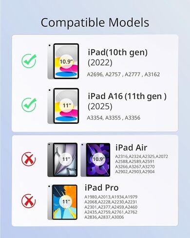 CACOE Case for iPad A16 11th/10th Generation(2025/2022) with Screen Protector 11/10.9 inch - Full Protective Tablet Cover for iPad 11/10 Gen, Dark Blue in Saudi Arabia