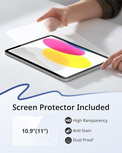 CACOE Case for iPad A16 11th/10th Generation(2025/2022) with Screen Protector 11/10.9 inch - Full Protective Tablet Cover for iPad 11/10 Gen, Dark Blue in Saudi Arabia