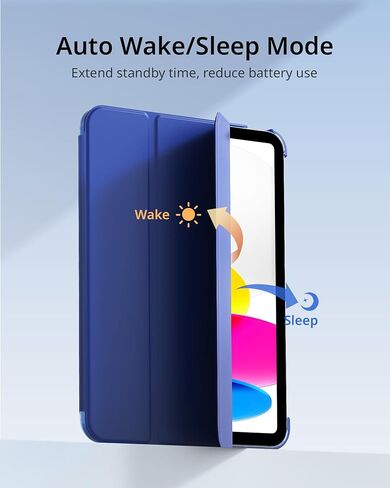 CACOE Case for iPad A16 11th/10th Generation(2025/2022) with Screen Protector 11/10.9 inch - Full Protective Tablet Cover for iPad 11/10 Gen, Dark Blue in Saudi Arabia