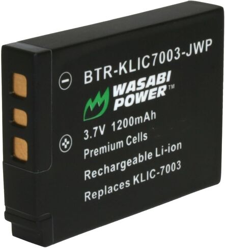 بطارية طاقة واسابي (عبوتان) وشاحن لـ Kodak KLIC-7003، EasyShare M380، M381، M420، V1003، V803، Z950 in Kuwait