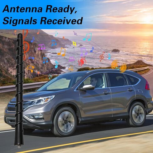 هوائي حلزوني من مادة TPU مقاس 7 بوصة، مجموعة عناصر سارية هوائي راديو السيارة متوافقة مع Honda CR-V 2007-2016 Fit 2015-2020 استبدال #: 39151-T5R-A01 39151-T5R-305 in Kuwait