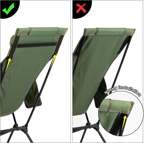High Back Camping Chair for Adults, Folding Chair Supports 440 lbs, Lightweight Portable Backpacking Chair with Adjustable Pillow for Hiking & Camping in Saudi Arabia
