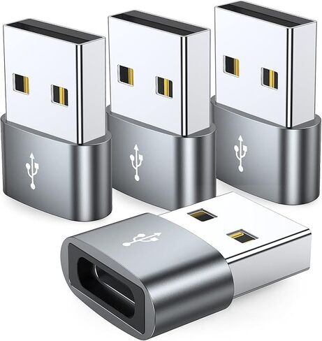 محول USB C إلى USB 4 حزم، محول من النوع C أنثى إلى ذكر، يدعم الشحن السريع PD ومزامنة البيانات عالية السرعة للأجهزة (فضي) in Kuwait