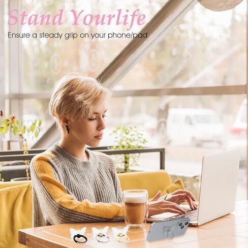 4 قطع حامل حلقة هاتف شفاف، حلقة هاتف خلوي على شكل فراشة قابلة للتعديل تدور 360 درجة للهاتف الخلوي ومسند للهاتف الخلوي متوافق مع معظم الهواتف الذكية والحافظات بألوان مختلطة in Kuwait