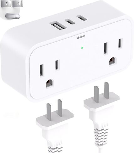 Power Strip Outlet Extender, Multi Plug Outlet Splitter with 4 Electrical Outlets 3 USB Ports（PD 20W 2 USB C 3 Sided Wall Plug Adapter for Home Office Travel Dorm Room Essentials in Kuwait