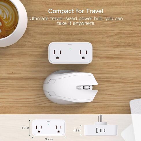Power Strip Outlet Extender, Multi Plug Outlet Splitter with 4 Electrical Outlets 3 USB Ports（PD 20W 2 USB C 3 Sided Wall Plug Adapter for Home Office Travel Dorm Room Essentials in Kuwait