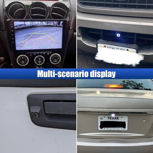 Universal Car Backup Camera, HD 170° Wide Angle Long License Plate Frame Parking Cameras, Waterproof 12 LED Night Vision Auto Rear View Reverse Camera for Car, Truck, SUV (Black) in Saudi Arabia