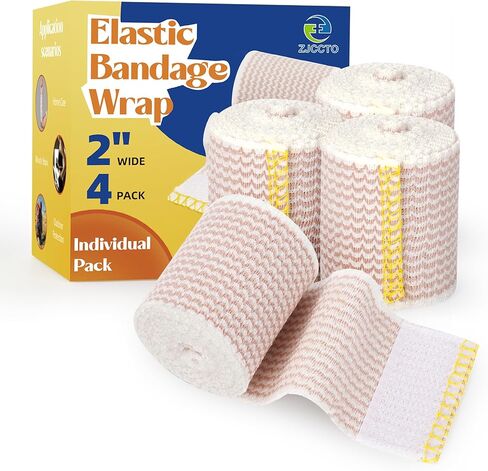 6 عبوات من الضمادات المرنة (2 × 2 بوصة، 2 × 3 بوصة، 2 × 4 بوصة) | ضمادة ملفوفة مضغوطة ممتازة للجروح، ضمادة طبية خالية من اللاتكس، قابلة للتمدد للإسعافات الأولية، الحماية الرياضية، التعافي من الإصابات in Saudi Arabia
