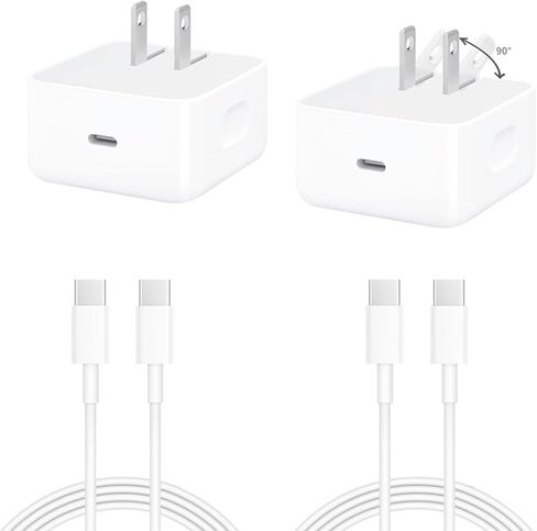 شاحن سريع USB-C من قطعتين لهاتف iPhone 17، شاحن حائط، يأتي مع كابل شحن من النوع C بطول 4 أقدام، متوافق مع iPhone 17/16/16 Plus/16 Pro/16 Pro Max/iPhone 15/15 Pro Max/iPad Pro/AirPods. in Kuwait