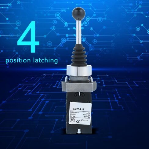 MOPFOL XD2PA14 4NO Locked Latching Joystick Switch – 4-Position Industrial Control for Magnetic Starters, Water & Oil Resistance 22mm Mount in Kuwait
