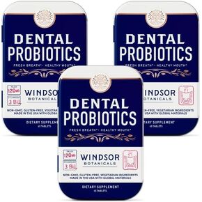 Dental Probiotics for Teeth and Gums - 3BN CFU Lactobacillus Salivarius Acidophilus Rhamnosus Casei Tablets - Oral Health Probiotics for Mouth & Bad Breath - 45 Chewable Dental Probiotic in a Tin in Kuwait