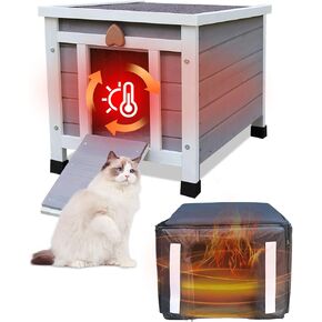Outdoot Cat House with Selfwarming Mat, Weatherproof Feral Cat House Outside in Kuwait