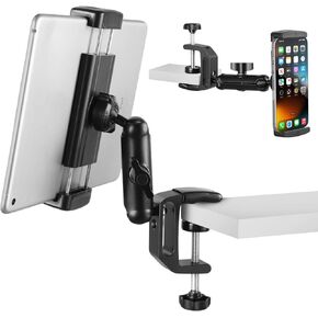 حامل SH ipad للمكتب، حامل كمبيوتر لوحي للمكتب، حامل كمبيوتر لوحي للمطبخ، حامل ذراع من سبائك الألومنيوم قابل للتعديل 360 درجة للعمل، مكالمات الفيديو، السرير، متوافق مع iPad 4.7"-13"، iPhone، القارئ الإلكتروني in Kuwait