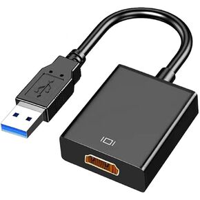 محول AKWOR USB إلى HDMI، محول صوت فيديو USB 3.0 إلى HDMI 1080P لتوصيل الكمبيوتر، كمبيوتر محمول للشاشة/HDTV/جهاز العرض، يدعم أنظمة Windows in Kuwait