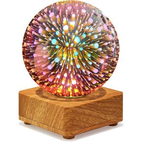 مصباح مكتب سلكي من Sokelinn-six USB، مصباح طاولة LED ثلاثي الأبعاد بجانب السرير يستخدم بشكل رومانسي لعيد الميلاد ومهرجان ديكور الضوء الليلي (دائري) in Kuwait