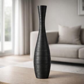 Leewadee Decorative Tall Floor Vase for Living Room Decor, 26 inches, Black, Resin in Kuwait