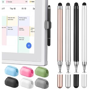 4Pcs Stylus Pen, High Sensitivity & Precision Capacitive Styli Pencil Dual Tip with Mesh and Disc Tips with Mount Holder for All Touch Devices(White, Gold, Silver, Black) in Kuwait