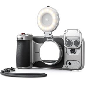 TELESIN Master Grip Kit for iPhone 17 Pro Max, Magnetic Phone Camera Grip with C03 Selfie Light + UV Filters +VND Filters, Creator Combo Built Wireless Charging - Cooling Graphene Case - Handle Grip in Kuwait
