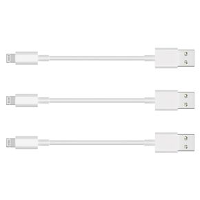 [Apple MFi Certified] Short iPhone Charger, 3 Pack (8 inch) Lightning to USB Charging Cable Original Fast Connector Data Sync Transfer Cord for iPhone 14/13/12/11/SE/XS MAX/XR/8/7/6/iPad/Airpods-White in Kuwait