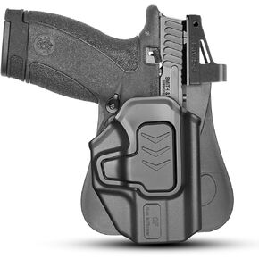 حافظة GUN & FLOWER OWB لـ Smith & Wesson Bodyguard 2.0، حافظة حزام الخصر الخارجي مع الاحتفاظ بالمستوى الثاني، مجداف سيليكون قابل للتعديل 360 درجة، جاهز RDS in Kuwait
