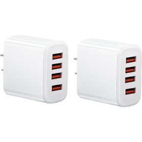 شاحن حائط USB، محول شاحن، شواحن مكعبة 4 منافذ USB، محول الطاقة لشحن صندوق التوصيل للهاتف 15/14/13/12/11/XS/X/8/7/6 Plus وهواتف Android والمزيد in Kuwait