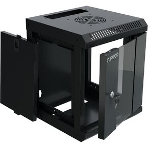 10 inch Mini Network Rack Cabinet - 6U Vented w/Glass Door - 9 in Depth - Server Rack Housing - Tupavco TP436 in Saudi Arabia