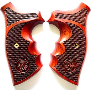 مقابض مسدس من الخشب الصلب متوافقة مع إطار Smith and Wesson K/L، مسدسات بمؤخرة مستديرة، تصميم متقلب، تصميم كلاسيكي فاخر مصنوع يدويًا in Kuwait
