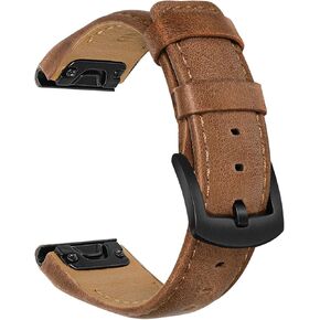حزام Unoxiento Quick Fit لـ Fenix ​​8 47mm / E / 7/6 Pro / 5 Plus، حزام جلد البقر الأصلي 22 مم لـ Garmin Instinct 3 Solar 45 مم / Epix Pro 47 مم in Kuwait