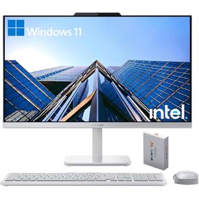 Lenovo 24" FHD All-in-One Desktop Computer for Home & Office, Intel Processor, 32GB RAM, 500GB External + 512GB PCIe, HDMI, Bluetooth 5.2, Business AIO, Vent-Hear, Wireless Keyboard & Mouse, Win 11 in Kuwait