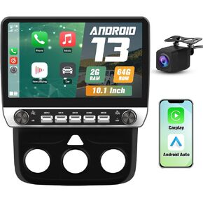 ترقية ستيريو راديو السيارة لـ Dodge RAM 1500/2500/3500 2013-2018، وحدة رأس Android مع شاشة لمس 10.1 بوصة/كاميرا احتياطية/CarPlay لاسلكي وAndroid Auto/Mirroring/Wi-Fi/Bluetooth/SWC/FM/AM in Kuwait