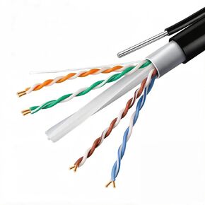 كابل إيثرنت ضخم بطول 200 قدم، كابل إيثرنت مقاوم للماء خارجي Cat6 مع رسول، نحاس نقي، سترات مزدوجة (PVC+LLDPE)، UTP، 23AWG، POE، مقاوم للطقس والأشعة فوق البنفسجية - مثالي للشبكات الخارجية in Kuwait