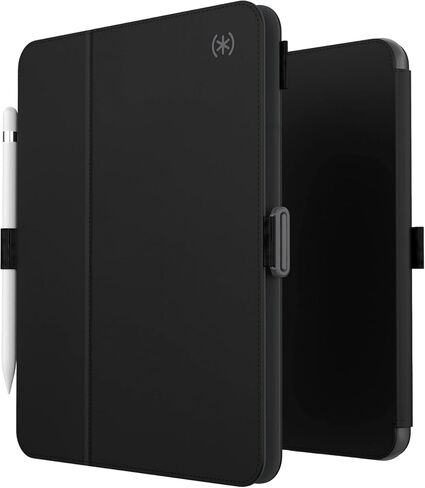 حافظة Speck StyleFolio لجهاز iPad A16 2025 الجيل الحادي عشر/العاشر 2022 مقاس 10.9 بوصة - غطاء بحامل نحيف، حافظة مقاومة للخدش مع حامل أقلام، أسود/أبيض in Kuwait